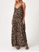 2023 Women's V-neck printed lace dress