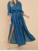 Alluring Style Sexy Slit Long Sleeve Maxi Dress