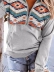Aztec Geometric Pocket Zipper Collar Pullover Sweatshirt