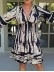 Bell Sleeve V-neck Dress Print Mid-length Skirt