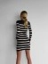Black and white striped slim fit mini dress