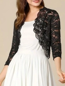Black lace lace  cardigan