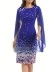 Blue chiffon patchwork elegant slim-fit dress dress
