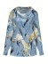 Blue elegant satin swingneck shirt