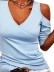 Blue off-the-shoulder sexy knit T-shirt top