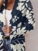 Blue printed sweater cardigan