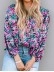BOHO FLORAL PRINT V-NECK LONG SLEEVE BLOUSE