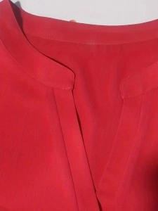 Burgundy V-neck simple all-in-one blouse for women