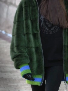 Casual color block plush coat