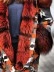 Casual contrasting color camouflage fur collar long-sleeved coat