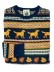 Casual dog pattern contrast sweater