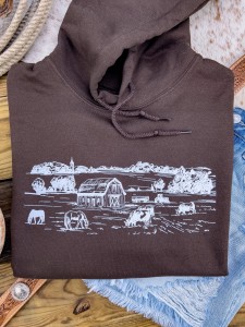 Casual Farmland Long Sleeve Hoodie