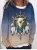 Casual gradient color cow head sweatshirt