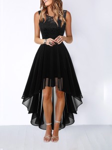 Casual hollow waist chiffon dress