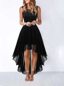 Casual hollow waist chiffon dress