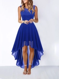 Casual hollow waist chiffon dress