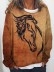 Casual horse print long sleeve sweatshirt