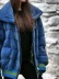 Casual lapel color block plush coat