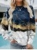 Casual long sleeved marble printed sweater