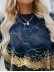 Casual long sleeved marble printed sweater