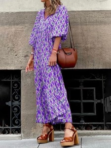 Casual Print Split Joint Straight Dresses