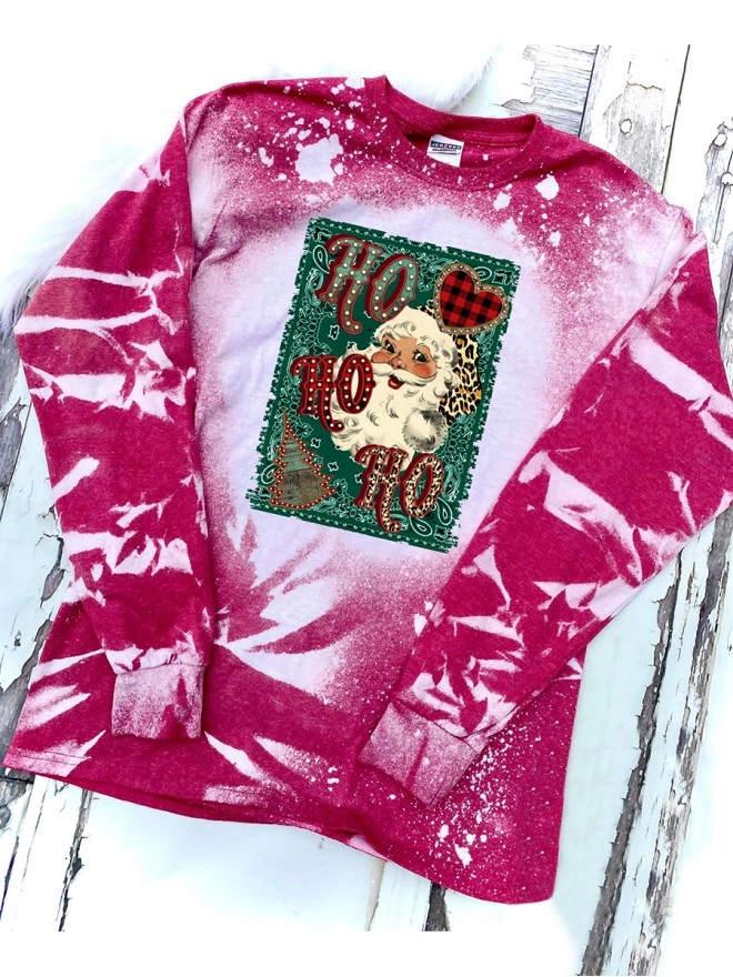 Casual Santa Claus print long-sleeved sweatshirt