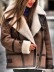 Casual Solid Color Asymmetric Zip Leather Coat