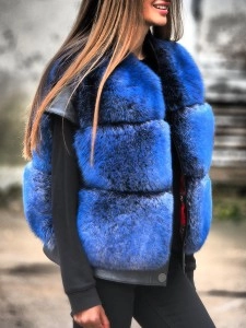 Casual solid color plush sleeveless jacket