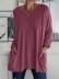 Casual Solid Patchwork Pocket O Neck Tops
