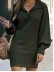 Casual Solid Patchwork Turndown Collar Straight Dresses