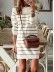 Casual Striped Patchwork O Neck A Line Dresses