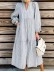 Casual Striped V Neck Long Dress Dresses