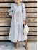 Casual Striped V Neck Long Dress Dresses