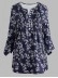 Casual V Neck 3/4 Sleeve Button Flowing Shirt Blouse