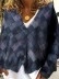 Casual V-neck buttoned irregular printed jacket