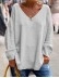 Casual V-neck Loose Plain Sweater