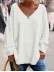 Casual V-neck Loose Plain Sweater