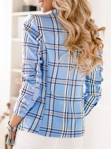 Checkered slim fitting short suit jacket