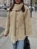 Contrast fringe scarf woolen jacket