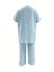 Cotton linen cardigan top pant suit