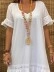 Cotton linen lace patchwork long dress