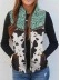 Cow Abstract Graphic Zipper Pocket Warm Vest Coat