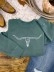 Cow head print crew neck sweatshirt