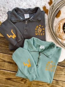 Cowgirl Printed Zip Sweatshirt