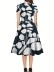 Crew neck pullover elegant short sleeve printed knit dress