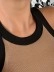 Crew neck pullover simple tight color matching vest