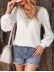 CUT-OUT LACE V NECK SHEATH CASUAL BLOUSE