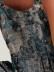 Dark blue vintage cotton and linen loose-fitting romper overalls