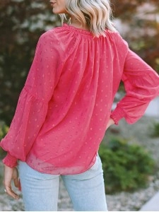 DECORATION V NECK SHIFT ELEGANT BLOUSE