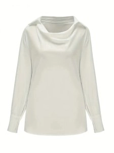 Elegant satin collar shirt